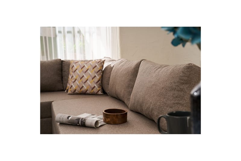 Sufian Hjørne sovesofa 4 seter - Brun - Møbler - Sofaer - Sovesofaer - Hjørnesovesofa