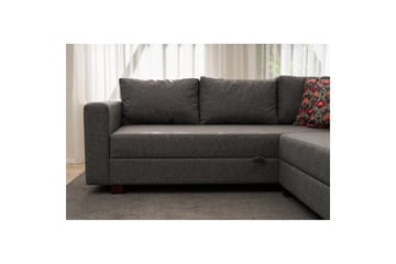 Sufian Hjørne sovesofa 4 seter - Mørkegrå - Møbler - Sofaer - Sovesofaer - Hjørnesovesofa