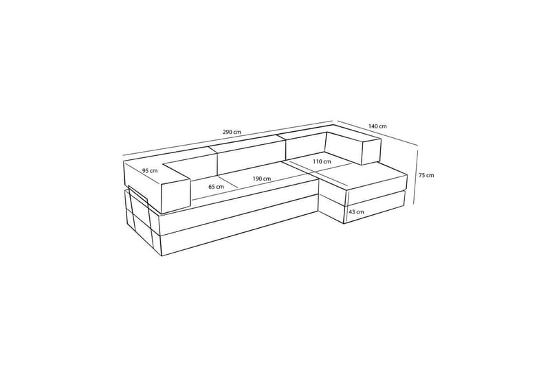 Sufian hjørne sovesofa to hjørner 3 seter - Brun - Møbler - Sofaer - Sovesofaer - Hjørnesovesofa