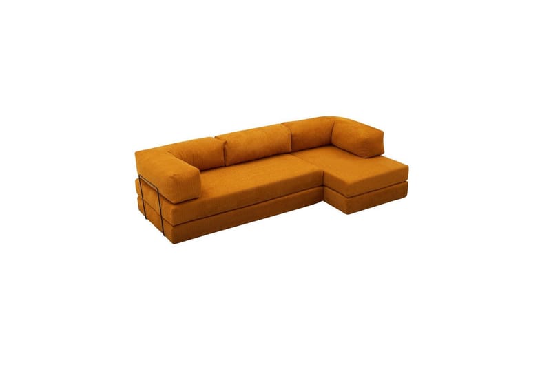 Sufian hjørne sovesofa to hjørner 3 seter - Oransje - Møbler - Sofaer - Sovesofaer - Hjørnesovesofa