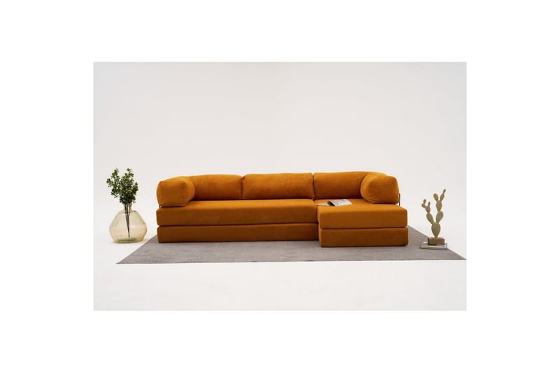 Sufian hjørne sovesofa to hjørner 3 seter - Oransje - Møbler - Sofaer - Sovesofaer - Hjørnesovesofa