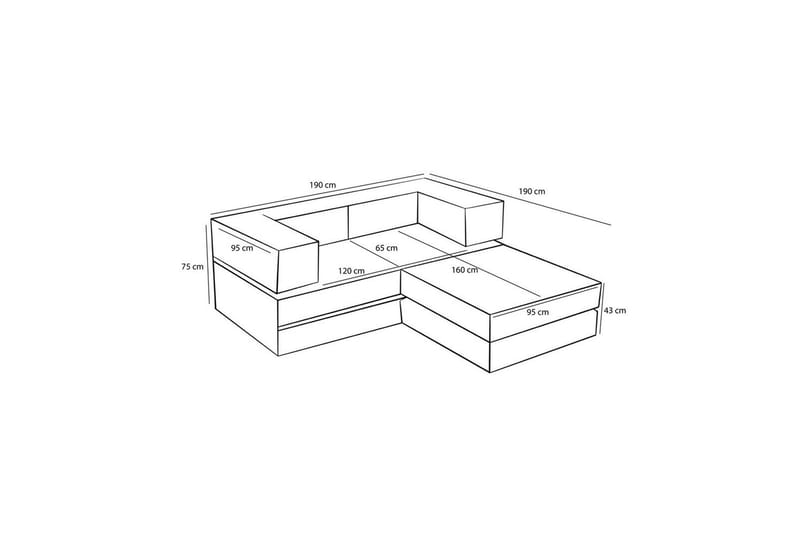 Sufian hjørnesovesofa med Divan 2-seter - Brun - Møbler - Sofaer - Sovesofaer - Sovesofa divan