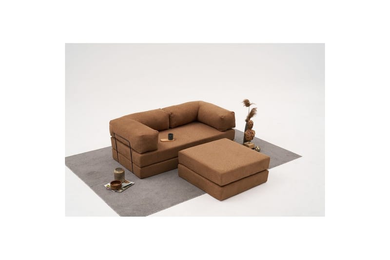 Sufian hjørnesovesofa med Divan 2-seter - Brun - Møbler - Sofaer - Sovesofaer - Sovesofa divan