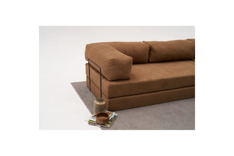 Sufian hjørnesovesofa med Divan 2-seter - Brun - Møbler - Sofaer - Sovesofaer - Sovesofa divan