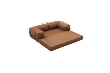 Sufian hjørnesovesofa med Divan 2-seter - Brun - Møbler - Sofaer - Sovesofaer - Sovesofa divan