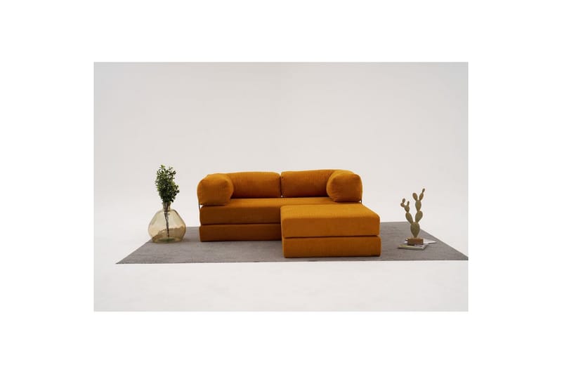 Sufian hjørnesovesofa med Divan 2-seter - Oransje - Møbler - Sofaer - Sovesofaer - Sovesofa divan