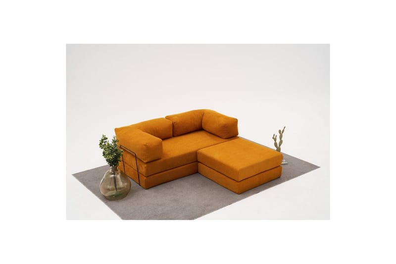 Sufian hjørnesovesofa med Divan 2-seter - Oransje - Møbler - Sofaer - Sovesofaer - Sovesofa divan