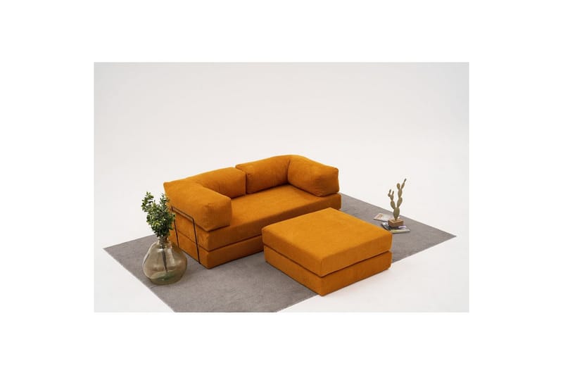 Sufian hjørnesovesofa med Divan 2-seter - Oransje - Møbler - Sofaer - Sovesofaer - Sovesofa divan
