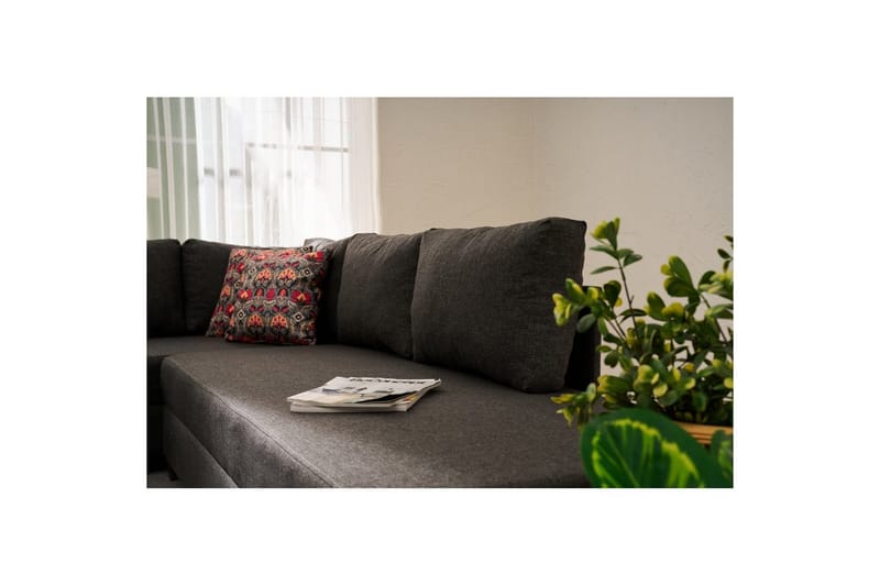 Sufian Soffa med Sjeselong 4-sits - Antrasitt - Møbler - Sofaer - Sovesofaer - Hjørnesovesofa