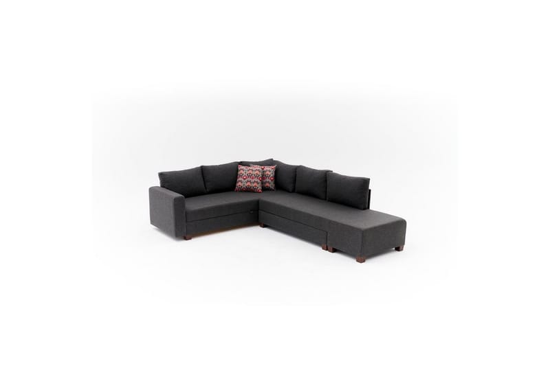 Sufian Soffa med Sjeselong 4-sits - Antrasitt - Møbler - Sofaer - Sovesofaer - Hjørnesovesofa