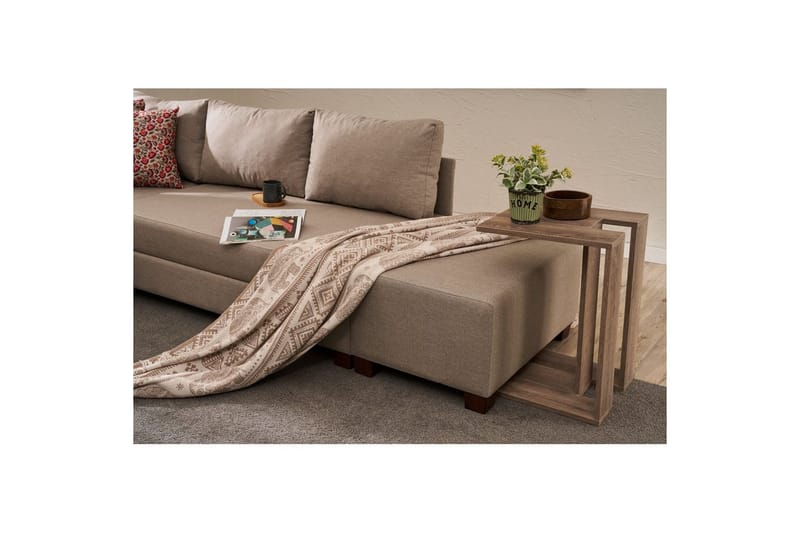 Sufian Soffa med Sjeselong 4-sits - Beige - Møbler - Sofaer - Sovesofaer - Hjørnesovesofa