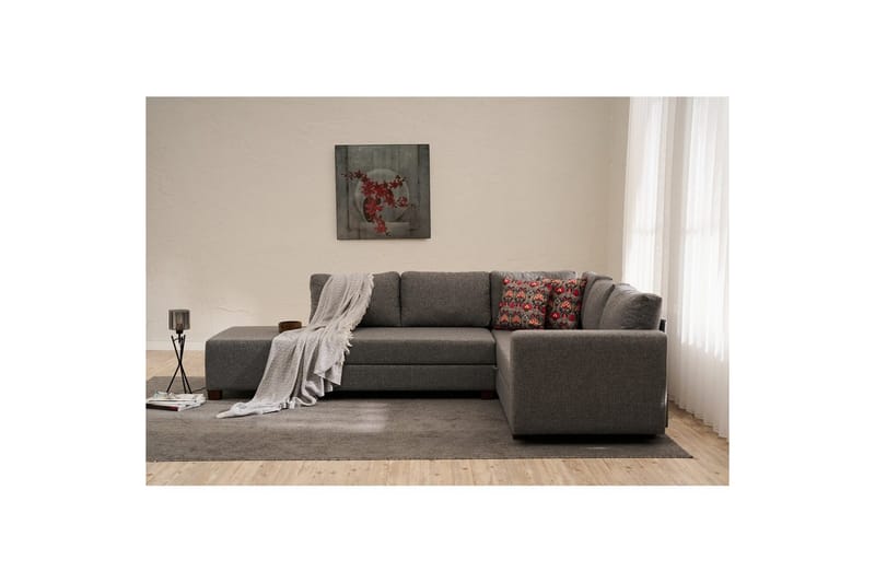 Sufian Soffa med Sjeselong 4-sits - Grafittgrå - Møbler - Sofaer - Sovesofaer - Hjørnesovesofa