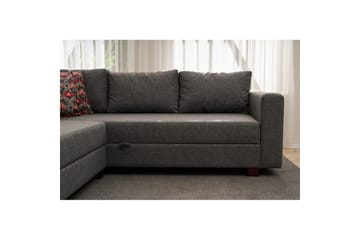 Sufian Soffa med Sjeselong 4-sits - Grafittgrå - Møbler - Sofaer - Sovesofaer - Hjørnesovesofa