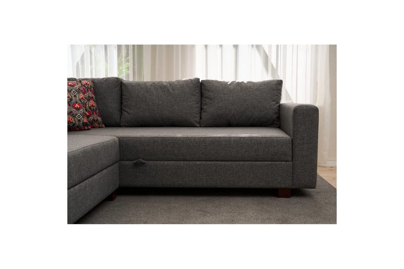 Sufian Soffa med Sjeselong 4-sits - Grafittgrå - Møbler - Sofaer - Sovesofaer - Hjørnesovesofa