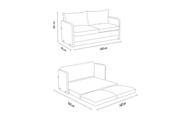 Sufian Sovesofa 2-sits - Grå - Møbler - Sofaer - Sovesofaer - 2 seters sovesofa