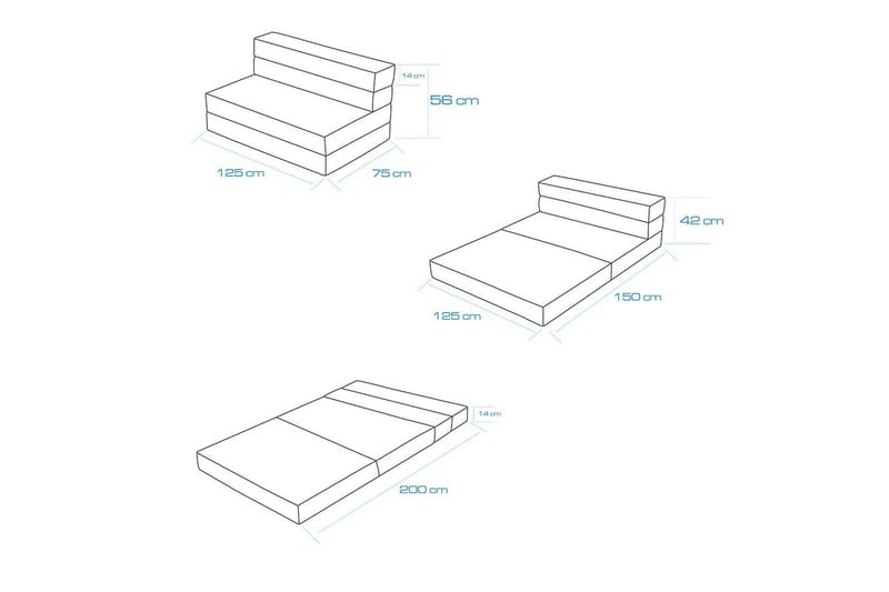 Sufian Sovesofa 2-sits - Grå - Møbler - Sofaer - Sovesofaer - 2 seters sovesofa