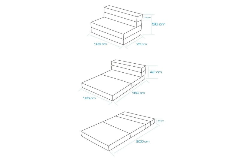 Sufian Sovesofa 2-sits - Lysegrå - Møbler - Sofaer - Sovesofaer - 2 seters sovesofa