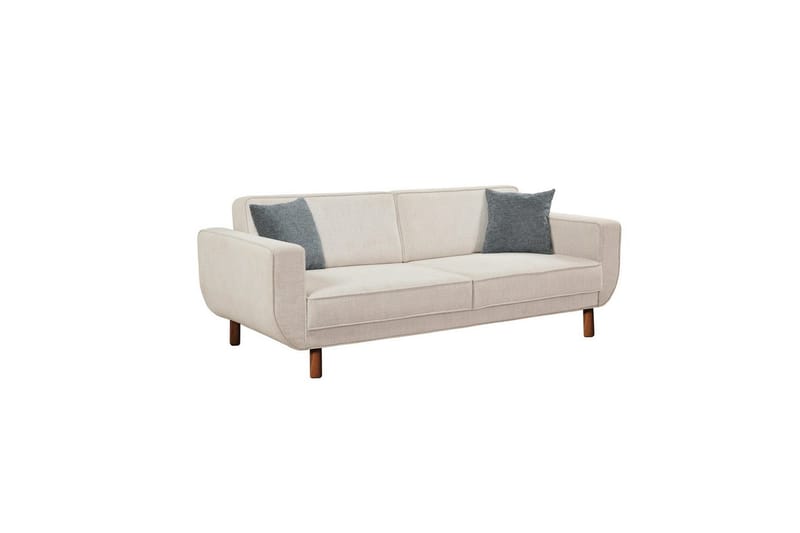 Sufian Sovesofa 3-sits - Mellomfarget tre/Cremehvit - Møbler - Sofaer - Sovesofaer - 3 seters sovesofa