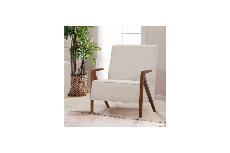 Sufian Sovesofa 3-sits - Mellomfarget tre/Cremehvit - Møbler - Sofaer - Sovesofaer - 3 seters sovesofa