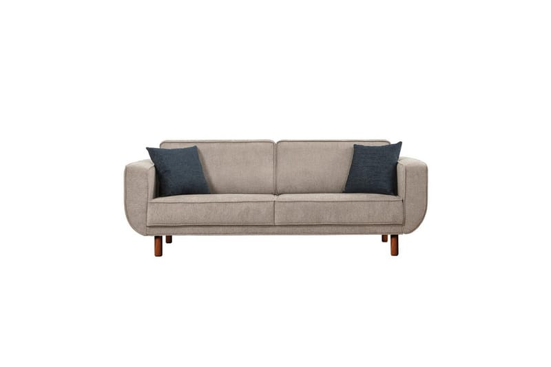 Sufian Sovesofa 3-sits - Mellomfarget tre/Grå - Møbler - Sofaer - Sovesofaer - 3 seters sovesofa