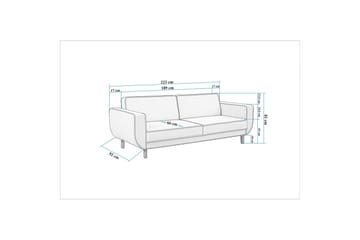 Sufian Sovesofa 3-sits - Mellomfarget tre/Grå - Møbler - Sofaer - Sovesofaer - 3 seters sovesofa