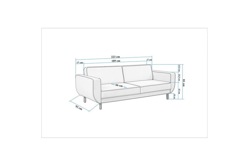 Sufian Sovesofa 3-sits - Mellomfarget tre/Grå - Møbler - Sofaer - Sovesofaer - 3 seters sovesofa