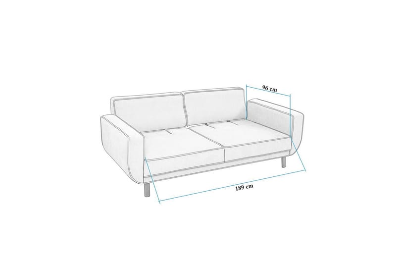 Sufian Sovesofa 3-sits - Mellomfarget tre/Grå - Møbler - Sofaer - Sovesofaer - 3 seters sovesofa