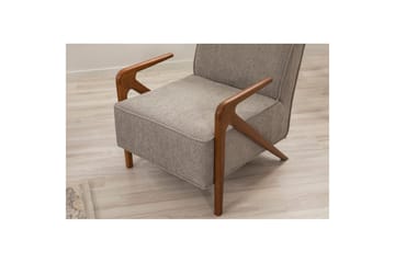 Sufian Sovesofa 3-sits - Mellomfarget tre/Grå - Møbler - Sofaer - Sovesofaer - 3 seters sovesofa