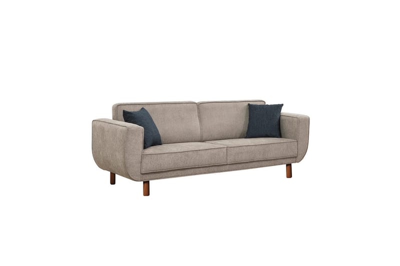 Sufian Sovesofa 3-sits - Mellomfarget tre/Grå - Møbler - Sofaer - Sovesofaer - 3 seters sovesofa