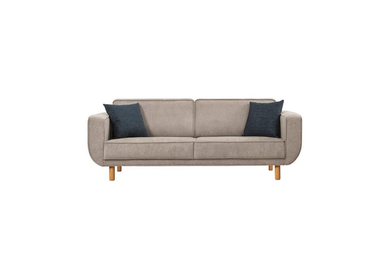 Sufian Sovesofa 3-sits - Mellomfarget tre/Grå - Møbler - Sofaer - Sovesofaer - 3 seters sovesofa