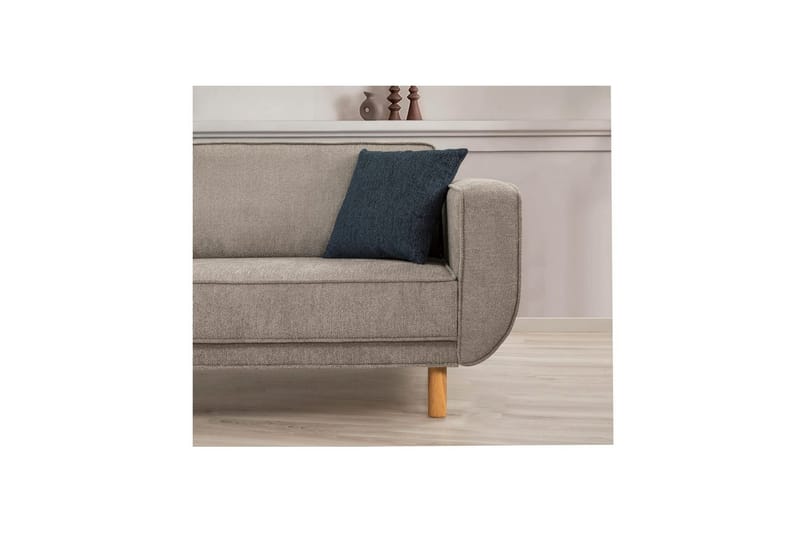 Sufian Sovesofa 3-sits - Mellomfarget tre/Grå - Møbler - Sofaer - Sovesofaer - 3 seters sovesofa