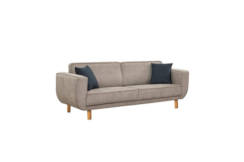 Sufian Sovesofa 3-sits - Mellomfarget tre/Grå - Møbler - Sofaer - Sovesofaer - 3 seters sovesofa