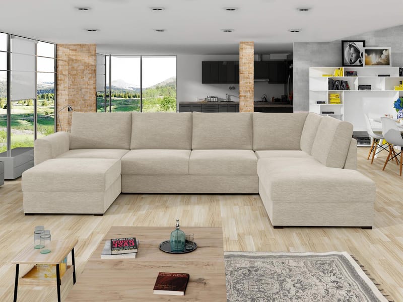 Taberk 5-seters U-sofa med Divan Venstre - Møbler - Sofaer - Sovesofaer - Hjørnesovesofa