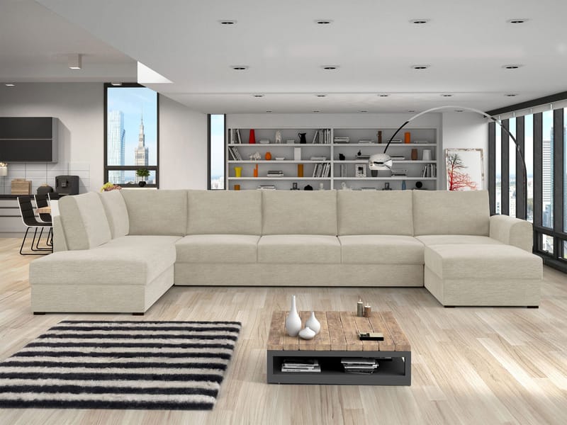Taberk Large 6-seters U-sofa med Divan Høyre - Møbler - Sofaer - Sovesofaer - Hjørnesovesofa