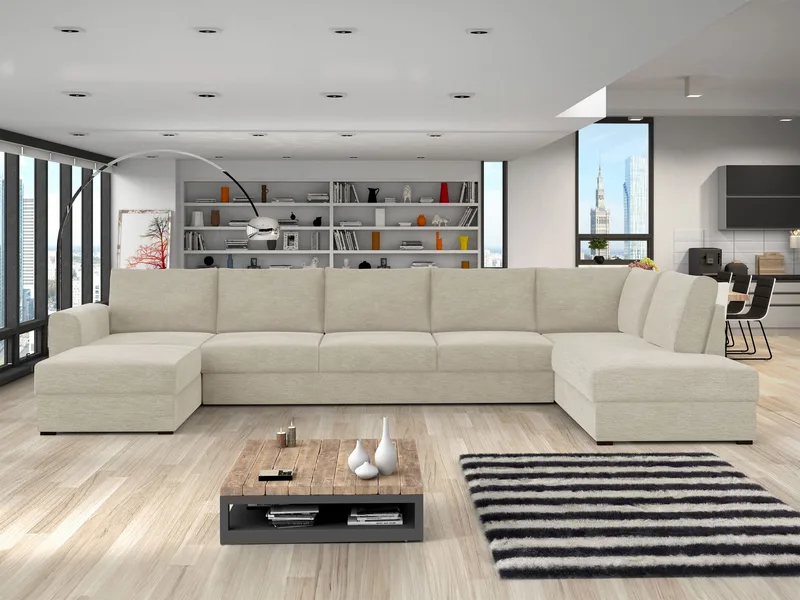 Taberk Large 6-seters U-sofa med Divan Venstre - Møbler - Sofaer - Sovesofaer - Hjørnesovesofa