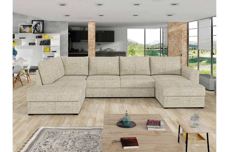 Taberk Sovesofa med Divan och Schäslong 4-sits - Beige - Møbler - Sofaer - Sovesofaer - Sovesofa divan