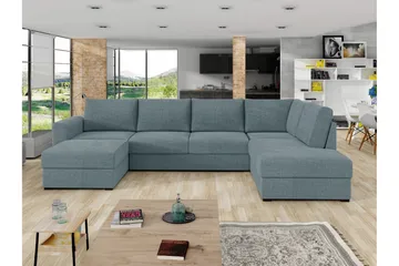 Taberk Sovesofa med Divan och Schäslong 4-sits - Grå - Møbler - Sofaer - Sovesofaer - Langsgående sovesofa