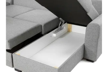 Taberk Sovesofa med Divan och Schäslong 4-sits - Grå - Møbler - Sofaer - Sovesofaer - Sovesofa divan