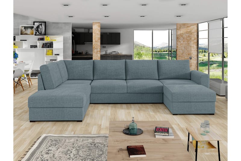 Taberk Sovesofa med Divan och Schäslong 4-sits - Grå - Møbler - Sofaer - Sovesofaer - Sovesofa divan