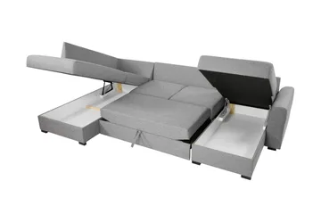 Taberk Sovesofa med Divan och Schäslong 4-sits - Grå - Møbler - Sofaer - Sovesofaer - Sovesofa divan