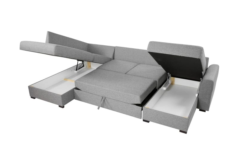 Taberk Sovesofa med Divan och Schäslong 4-sits - Grå - Møbler - Sofaer - Sovesofaer - Sovesofa divan