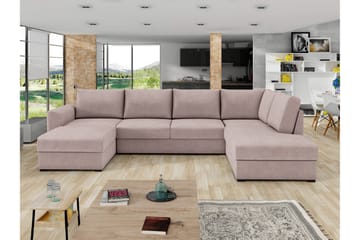 Taberk Sovesofa med Divan och Schäslong 4-sits - Rosa - Møbler - Sofaer - Sovesofaer - Sovesofa divan