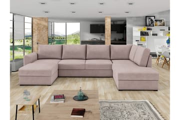 Taberk Sovesofa med Divan och Schäslong 4-sits - Rosa - Møbler - Sofaer - Sovesofaer - Sovesofa divan