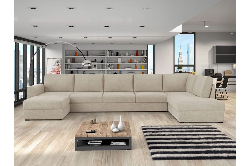 Taberk Sovesofa med Divan och Schäslong 5-sits - Beige - Møbler - Sofaer - Sovesofaer - Sovesofa divan