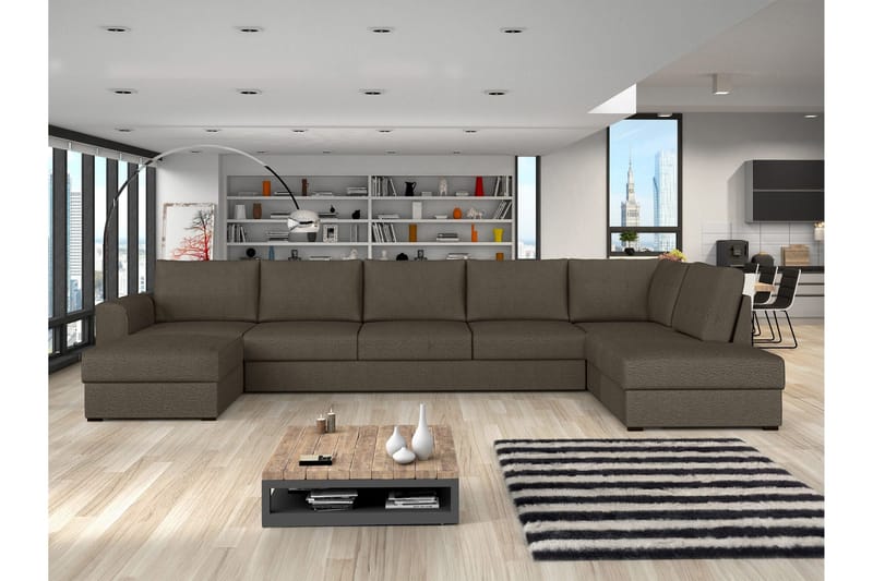 Taberk Sovesofa med Divan och Schäslong 5-sits - Brun - Møbler - Sofaer - Sovesofaer - Sovesofa divan