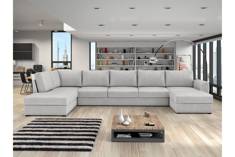 Taberk Sovesofa med Divan och Schäslong 5-sits - Grå - Møbler - Sofaer - Sovesofaer - Sovesofa divan