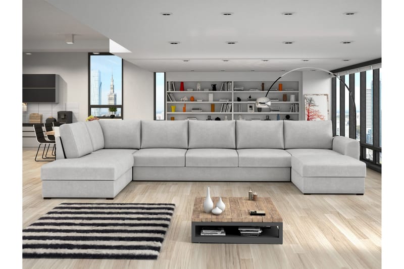 Taberk Sovesofa med Divan och Schäslong 5-sits - Grå - Møbler - Sofaer - Sovesofaer - Sovesofa divan