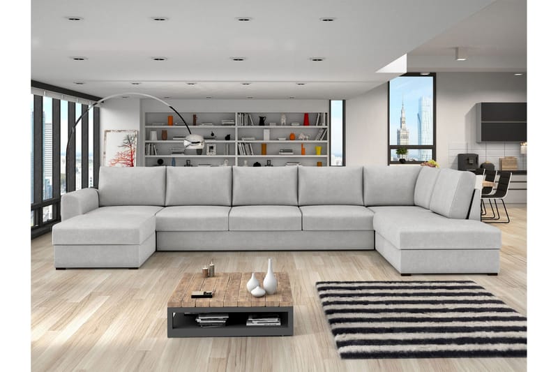 Taberk Sovesofa med Divan och Schäslong 5-sits - Grå - Møbler - Sofaer - Sovesofaer - Sovesofa divan