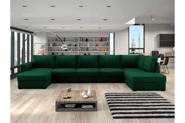 Taberk Sovesofa med Divan och Schäslong 5-sits - Grønn - Møbler - Sofaer - Sovesofaer - Sovesofa divan