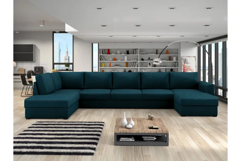 Taberk Sovesofa med Divan och Schäslong 5-sits - Marineblå - Møbler - Sofaer - Sovesofaer - Sovesofa divan